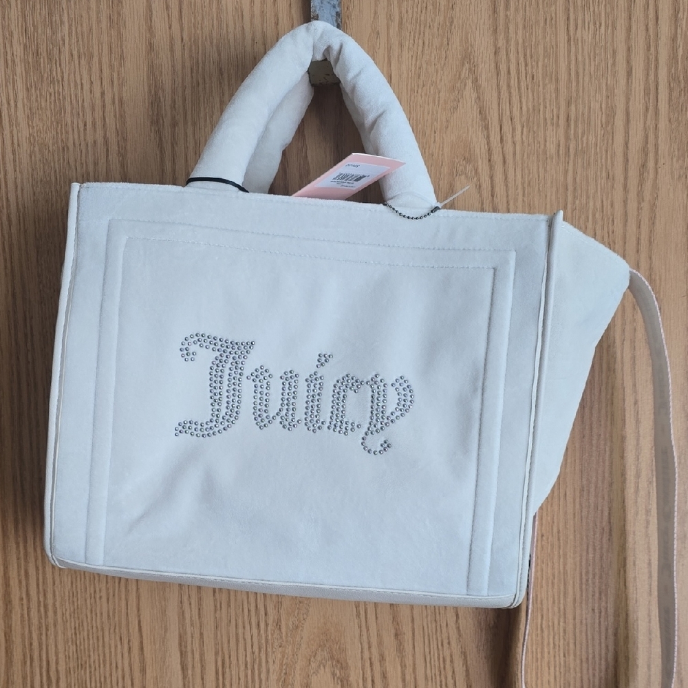 Juicy Couture White Terry Cloth Tote